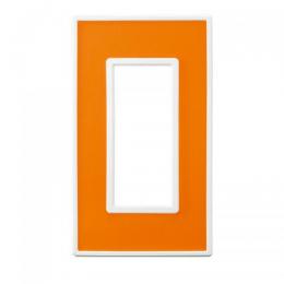 LAMP スイッチプレート・コンセントカバー フレックス ホワイト パネル(アクセントオレンジ)
