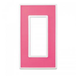 LAMP スイッチプレート・コンセントカバー フレックス ホワイト パネル(アクセントピンク)