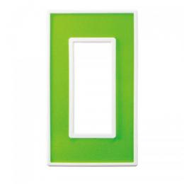 LAMP スイッチプレート・コンセントカバー フレックス ホワイト パネル(アクセントグリーン)