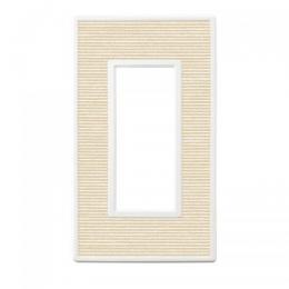 LAMP スイッチプレート・コンセントカバー フレックス ホワイト ファブリック(ベージュ)