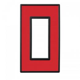 LAMP スイッチプレート・コンセントカバー フレックス ブラック パネル(クリアーレッド)