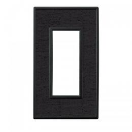 LAMP スイッチプレート・コンセントカバー フレックス ブラック レザータッチ(ブラックモロッコ)