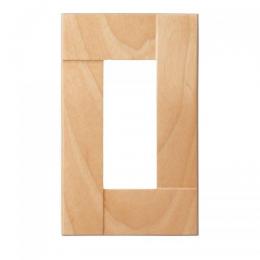 LAMP スイッチプレート・コンセントカバー プレミアムウッド SQ(メジロカバ/クリアー塗装)