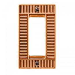 LAMP スイッチプレート・コンセントカバー ポタリー ワッフル(ブラウン/光沢)