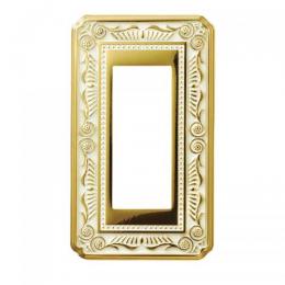 FEDE スイッチプレート・コンセントカバー フィレンツェ(ゴールド ホワイト パティナ)