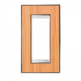 FEDE スイッチプレート・コンセントカバー ヴィンテージ ウッド(チェリー/ブライト クローム)