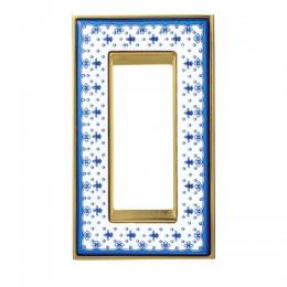 FEDE スイッチプレート・コンセントカバー ヴィンテージ ポーセリン(ブルーアイリス/ブライト ゴ