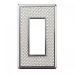 LAMP スイッチプレート・コンセントカバー カーボンファイバー(ホワイト)