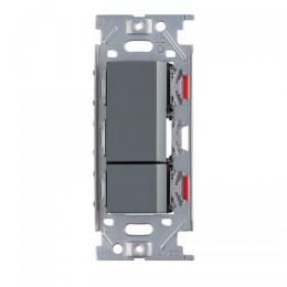 [オプション品]埋込ダブルスイッチ(ソリッドグレー)