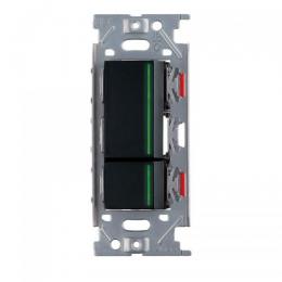 [オプション品]ガイドランプ付埋込ダブルスイッチ(ソフトブラック)