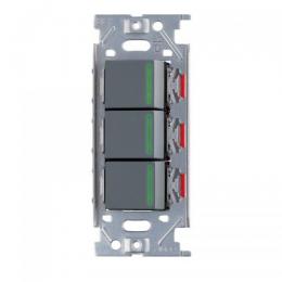 [オプション品]ガイドランプ付埋込トリプルスイッチ(ソリッドグレー)